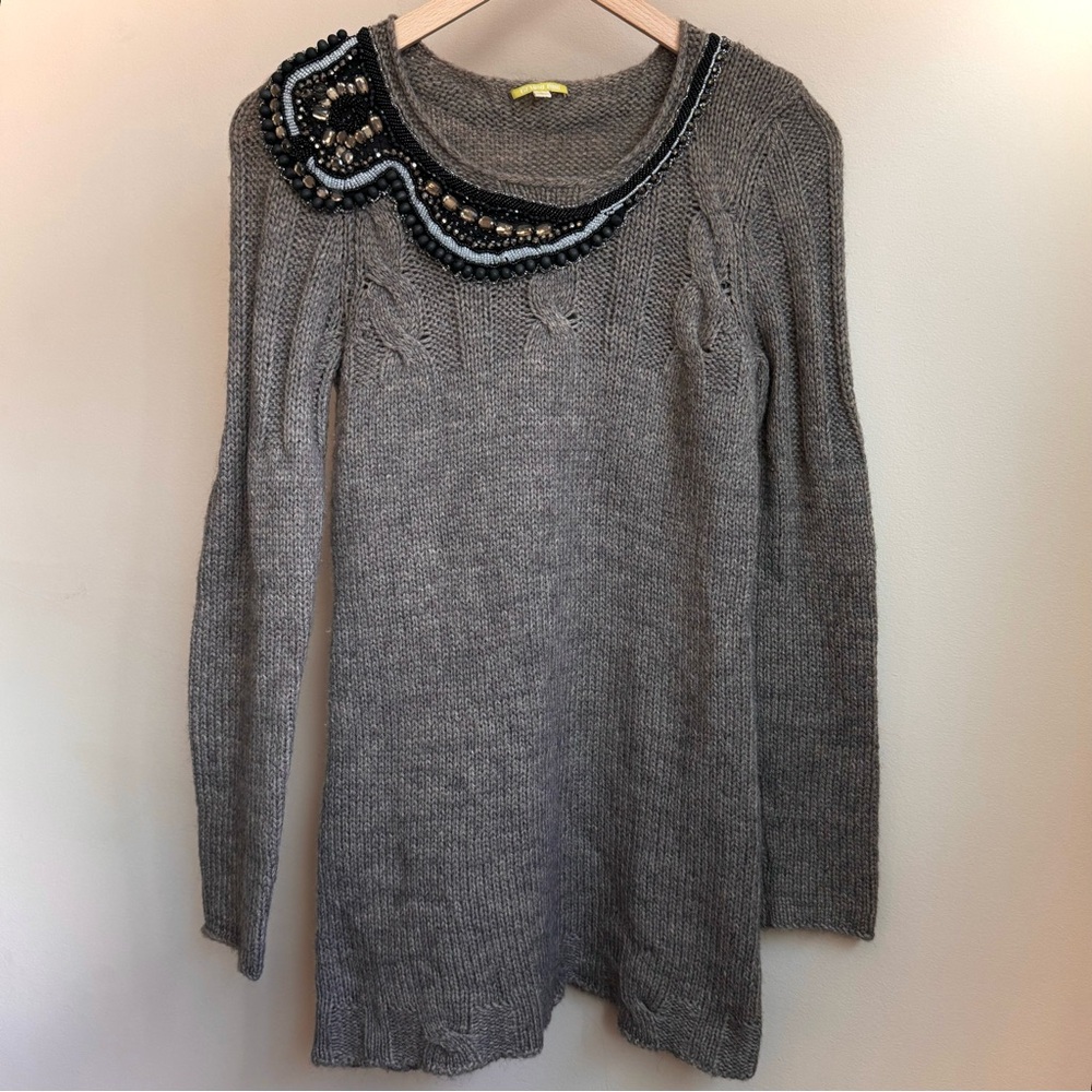 Gianni Bini Embellished Knit Sweater Tunic